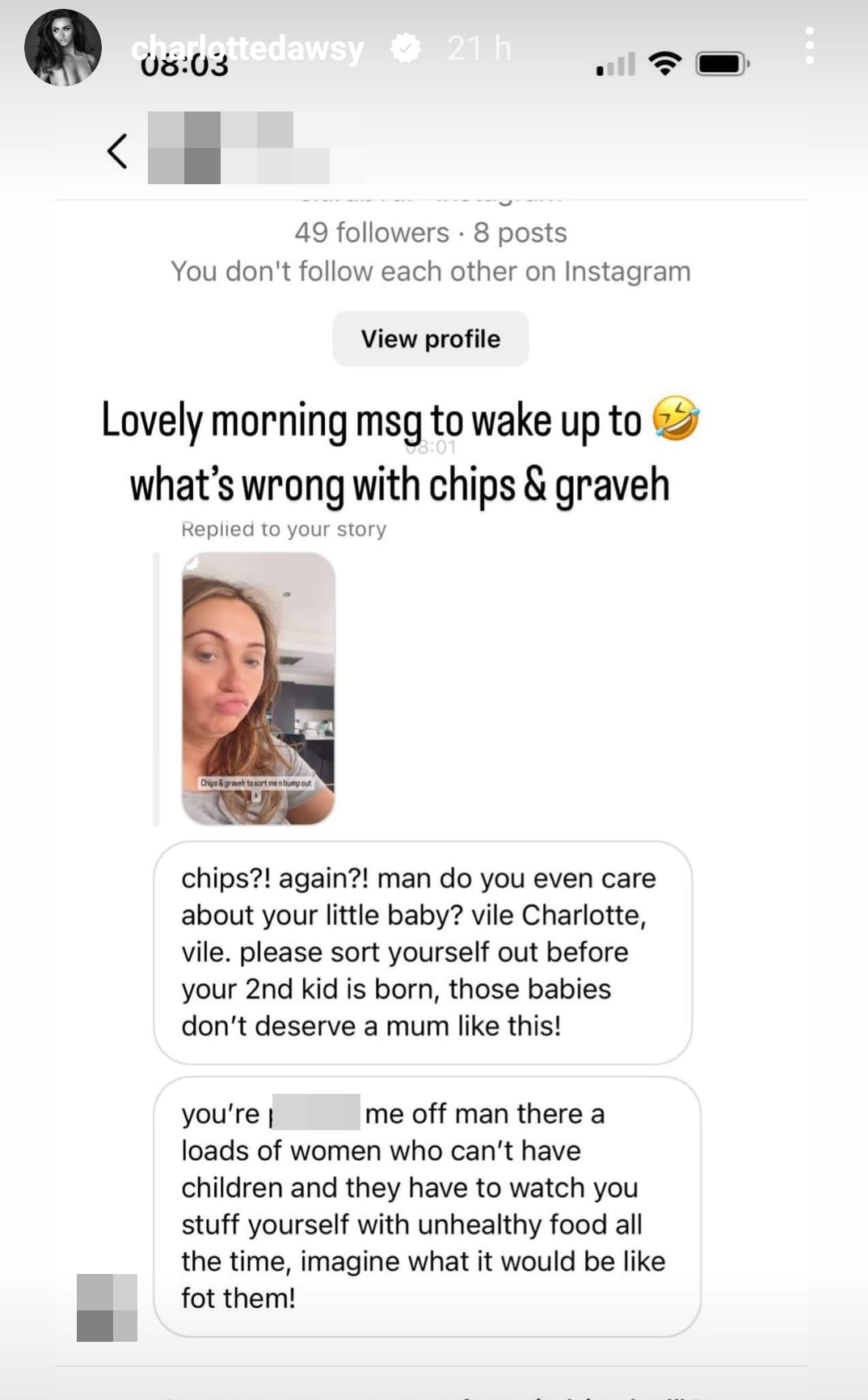 Charlotte Dawson cruelly mum shamed by trolls over pregnancy diet