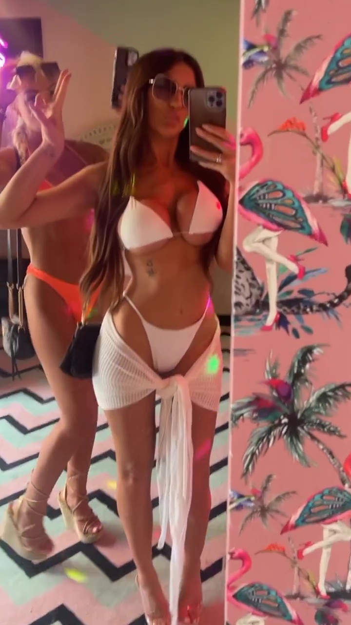 Chloe Ferry shows off her curves in daring black bikini on Ibiza holiday