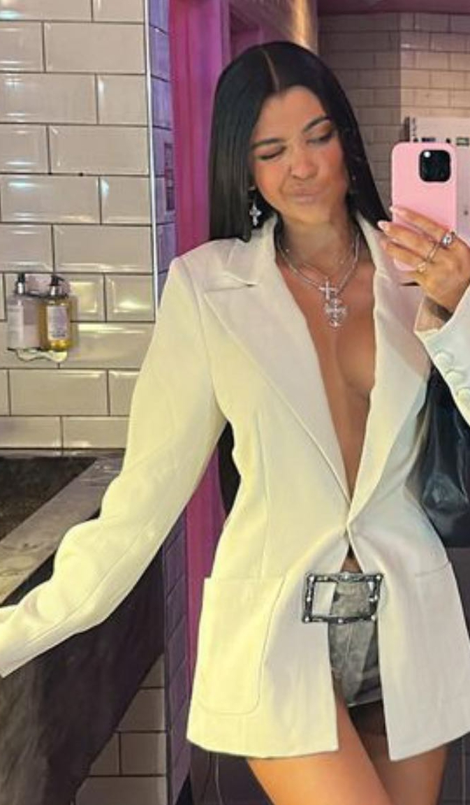 Dumped Love Island bombshell Mal goes braless in blazer and tiny hotpants on glam night out
