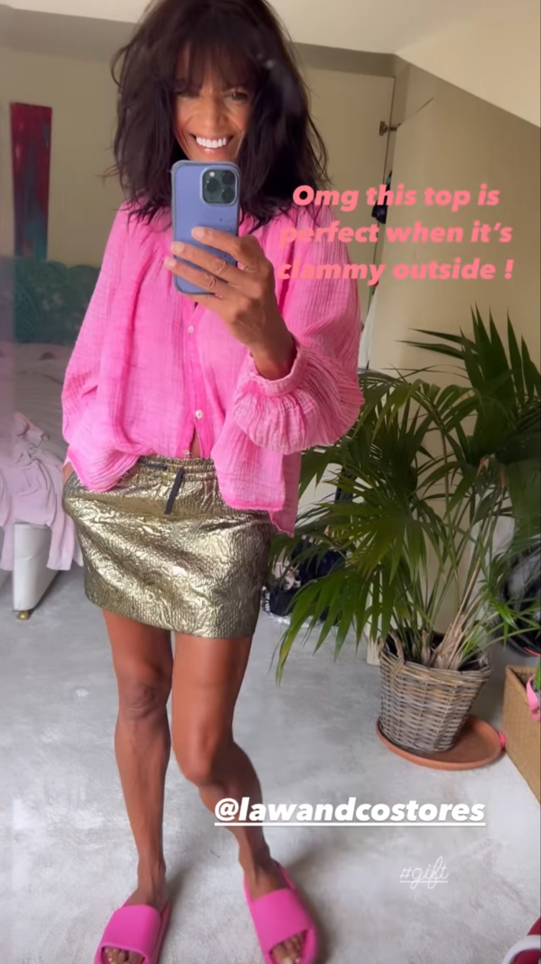 Jenny Powell shows off her long tanned legs in tiny miniskirt after opening up about boob job