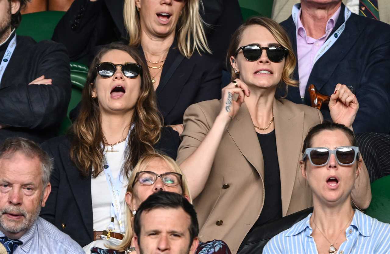 Cara Delevingne kisses her girlfriend at Wimbledon after she hits back over ‘rude’ Silverstone interview