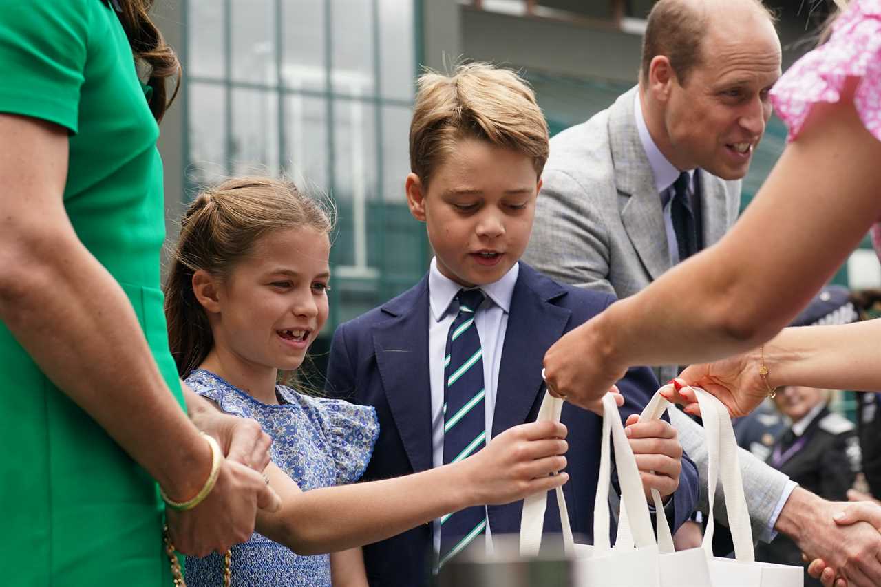 Prince William and Kate Middleton arrive with George and Charlotte at Wimbledon – but Louis stays at home