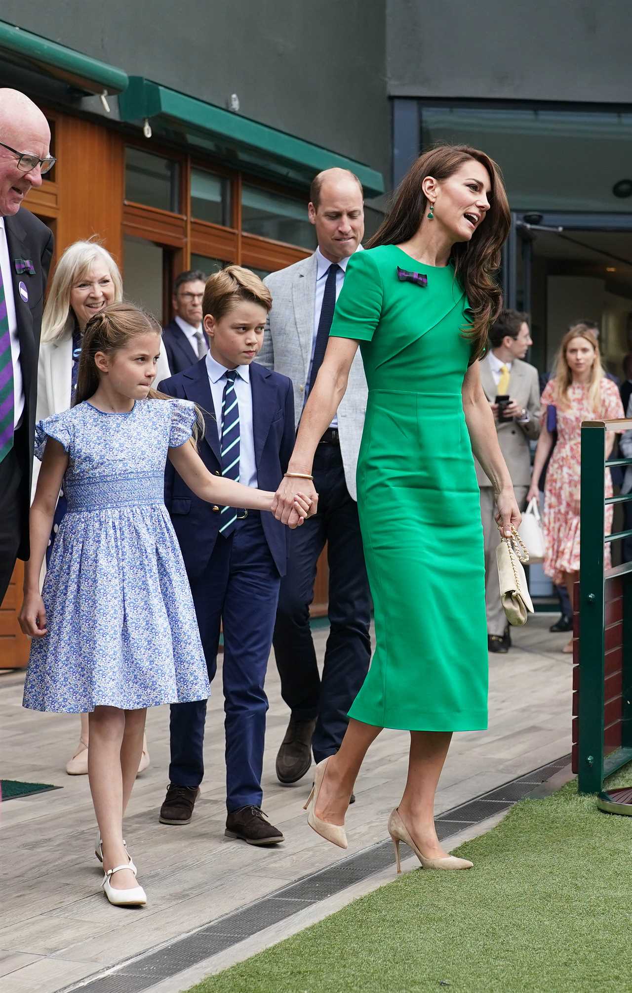 Prince William and Kate Middleton arrive with George and Charlotte at Wimbledon – but Louis stays at home