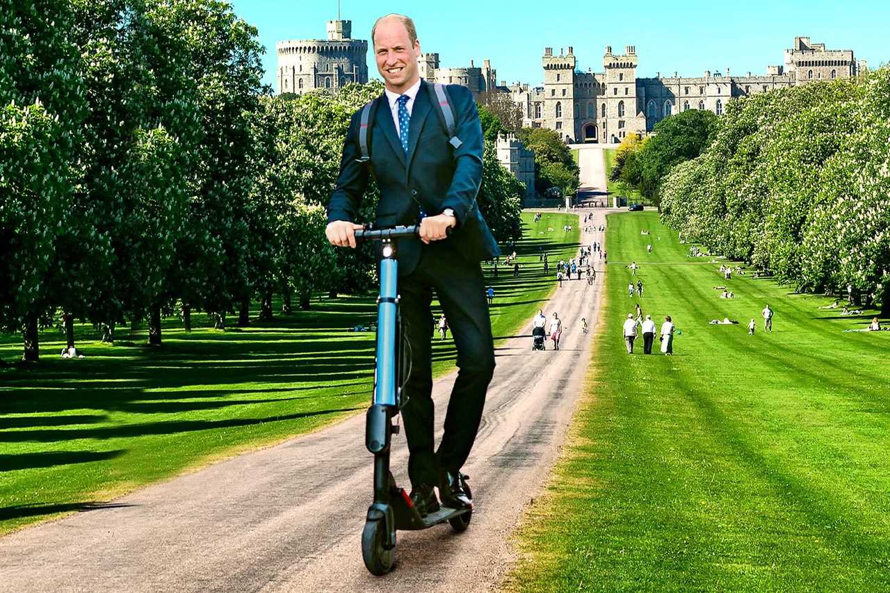 Prince William treats himself to an electric scooter to zip around vast Windsor estate