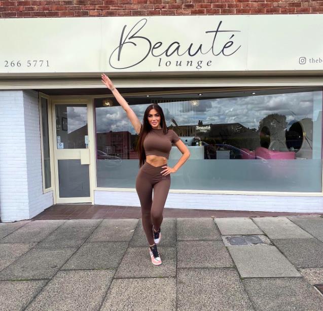 Chloe Ferry goes braless in skintight vest top as she poses outside £1.1million mansion