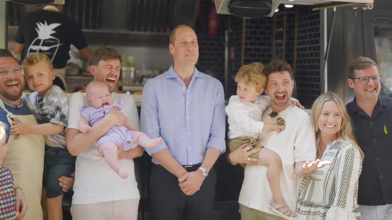 Prince William flips burgers as he serves veggie meals from food truck to shocked and delighted customers