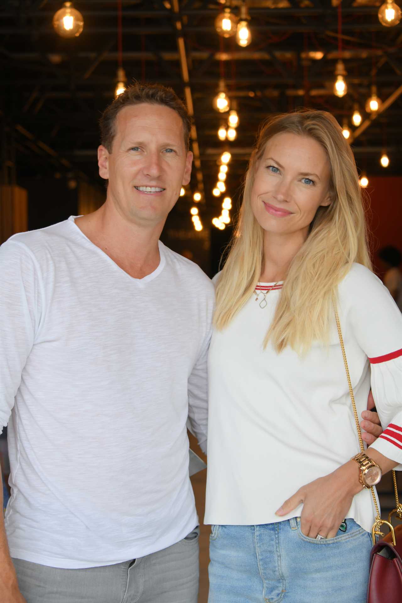 Brendan Cole builds an outdoor shower out of rocks after revealing whole family are living in a tent in Mallorca