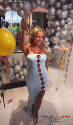 Love Island’s Ella B goes braless in risque dress at incredible welcome home party