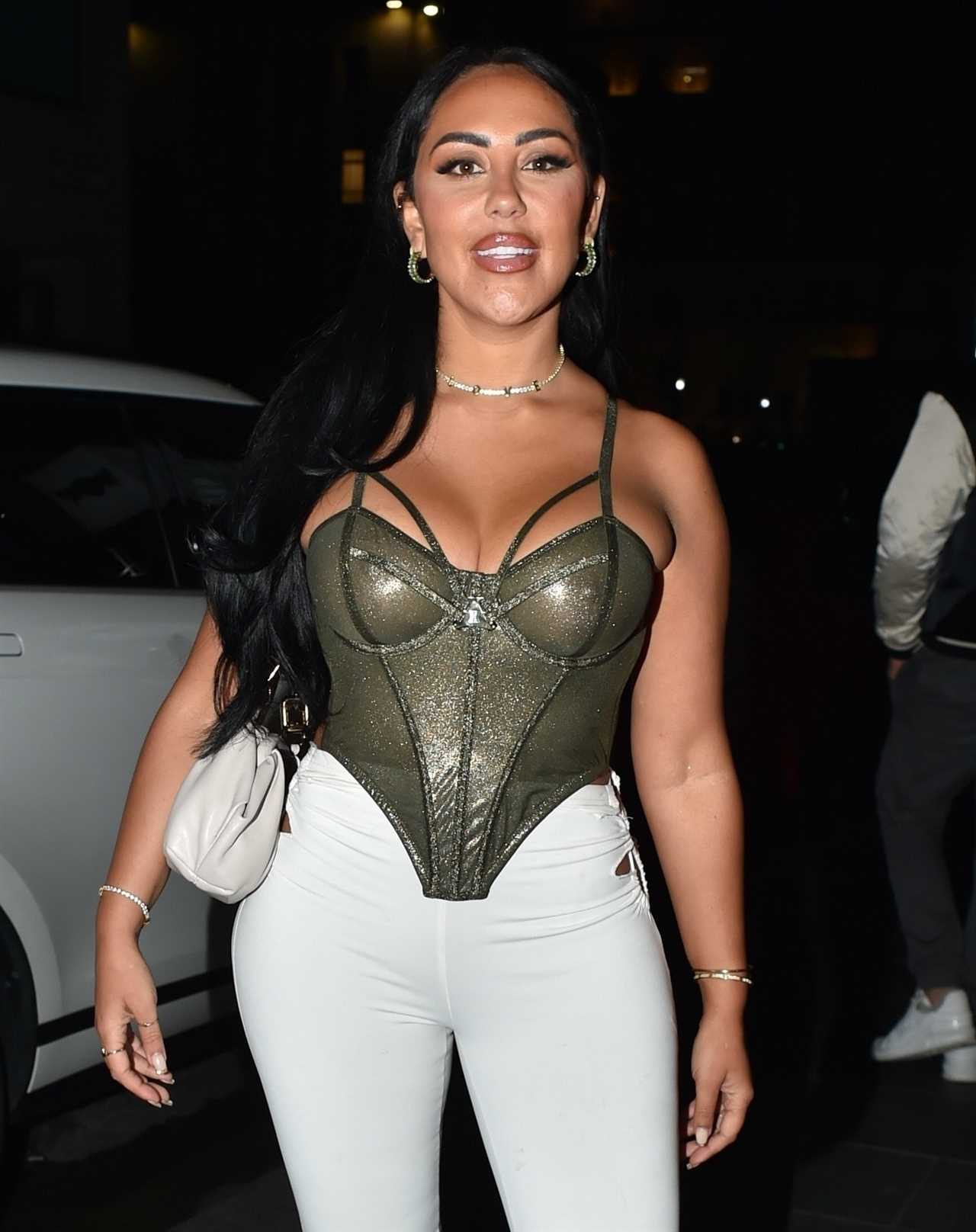 Sophie Kasaei goes braless in see-through corset as she shows off racy outfit on night out