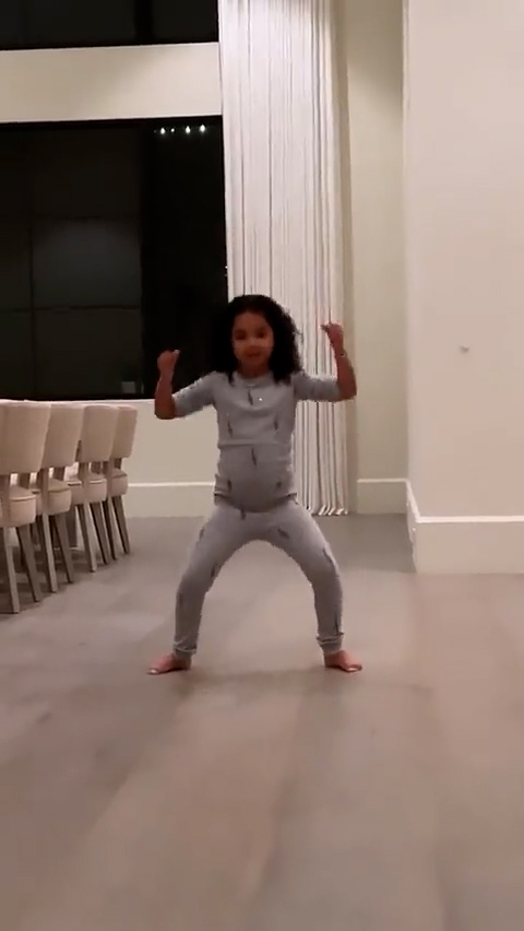 True Thompson, 5, dances in huge bare dining room for new video taken inside mom Khloe Kardashian’s $17M mansion