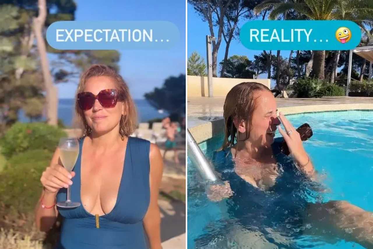 A Place in the Sun’s Jasmine Harman sizzles in plunging swimsuit – before video takes chaotic turn