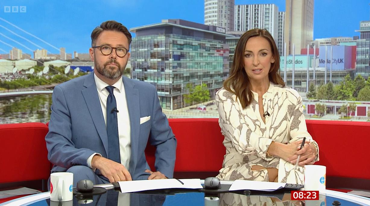 BBC Breakfast fans open-mouthed as they spot Sally Nugent’s slashed dress is ‘held together with safety pins’