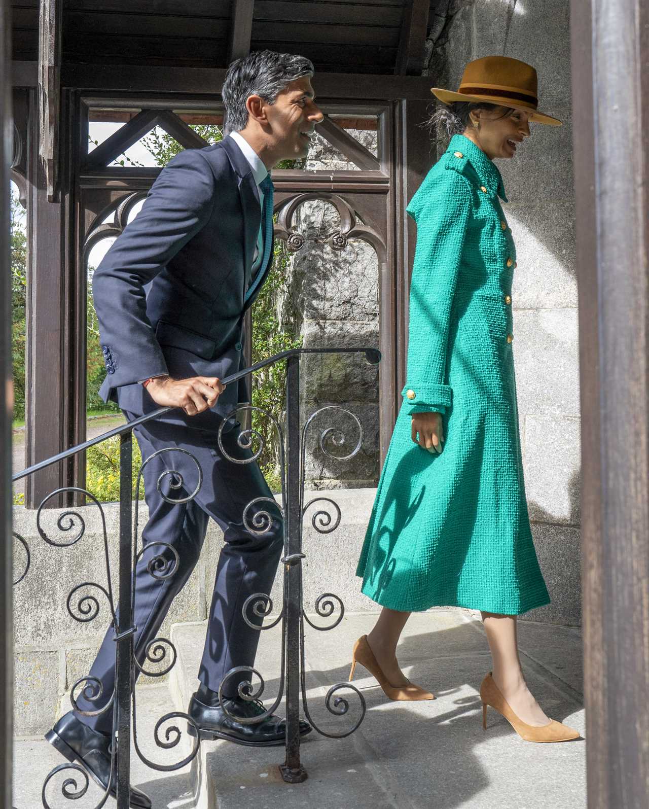 King Charles dons a kilt as he, Queen Camilla & Princess Anne are joined by PM Rishi Sunak for church at Balmoral