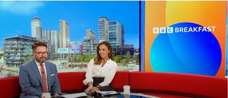 BBC Breakfast's Jon Kay takes a playful jab at co-host's past mishaps during live report