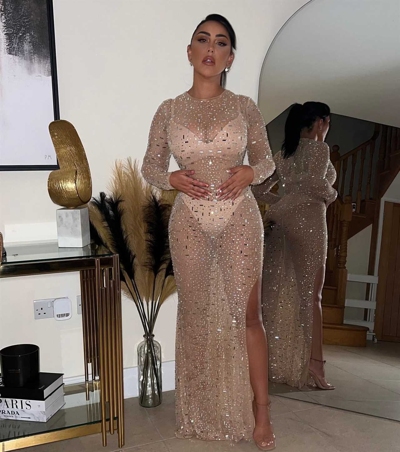 Geordie Shore Star Sophie Kasaei Shines in Sparkly See-Through Dress