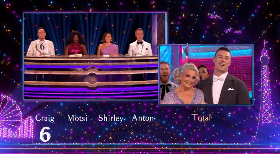 Strictly fans in stitches over Neil Jones' reaction to Angela Rippon's scores at Blackpool Special