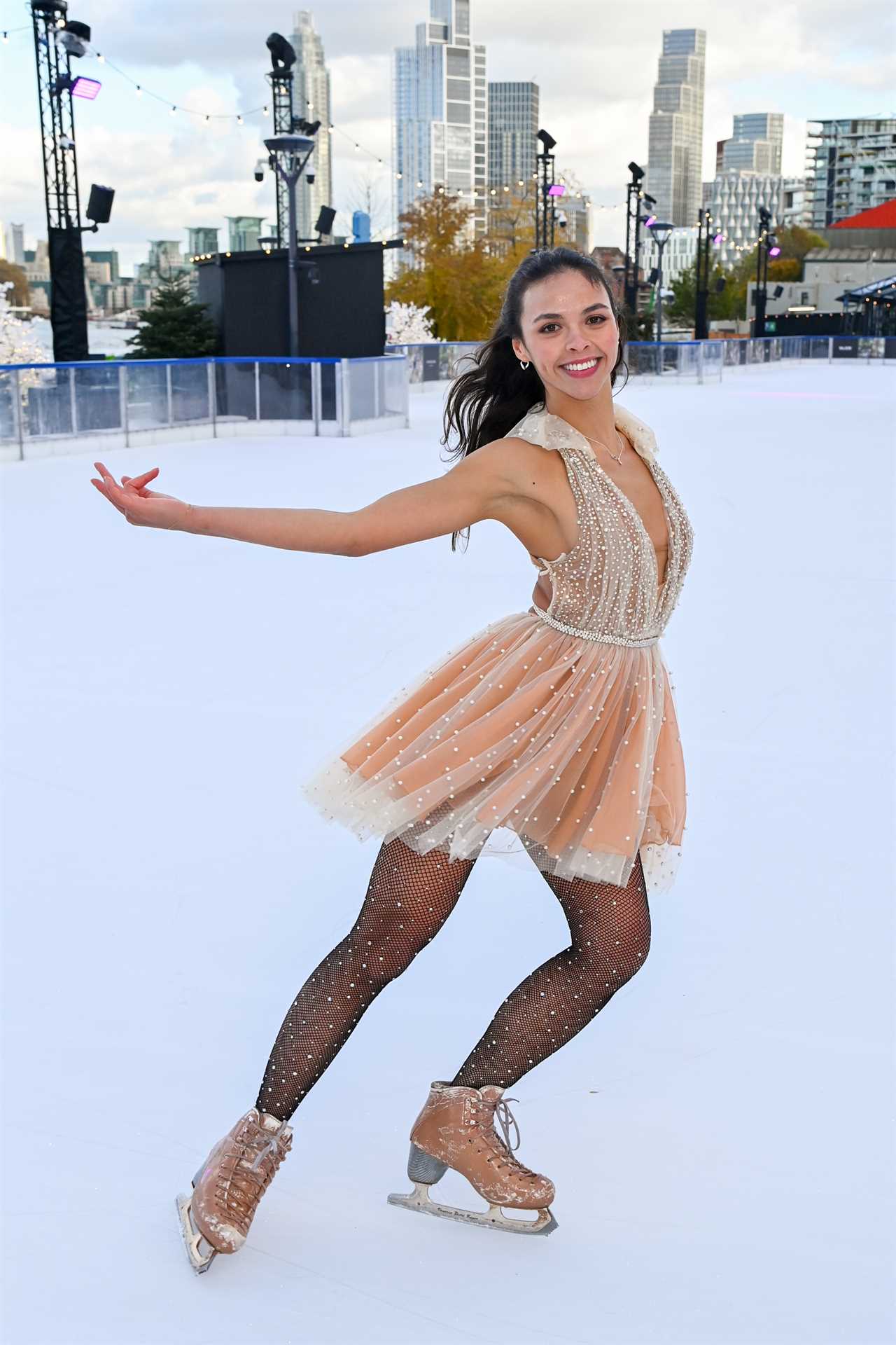 Dancing on Ice Star Vanessa Bauer Stuns in Black Lingerie Set