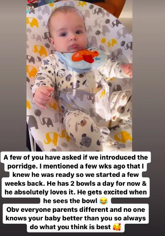 Gemma Atkinson hits back at mum-shamers after she’s trolled over weaning her baby son at four months