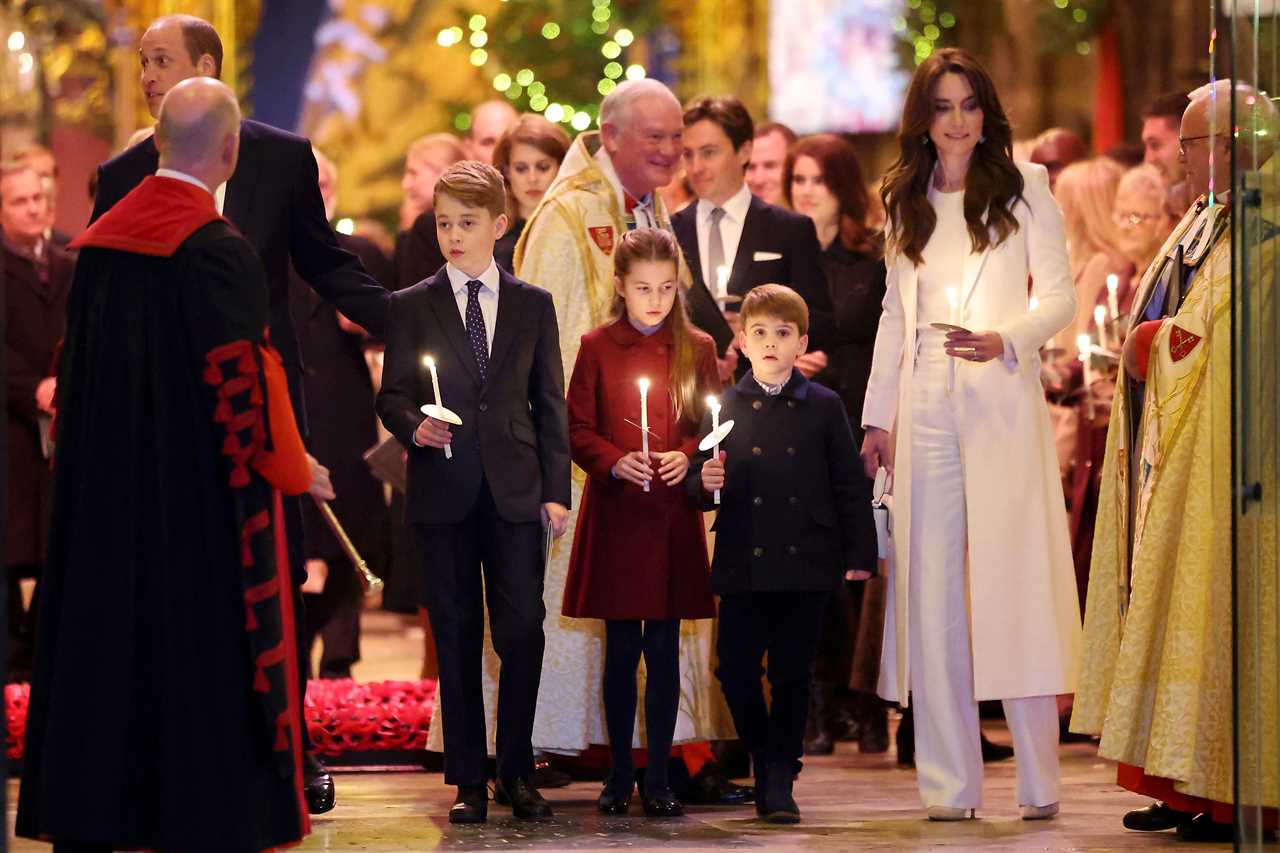 Cheeky Prince Louis steals the show at Christmas carol service