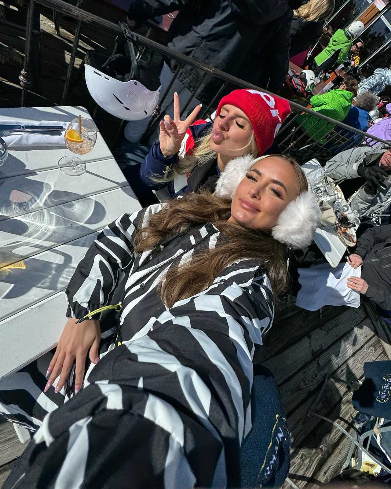 Love Island's Millie Court and Chloe Burrows share snaps of £683 a night ski trip