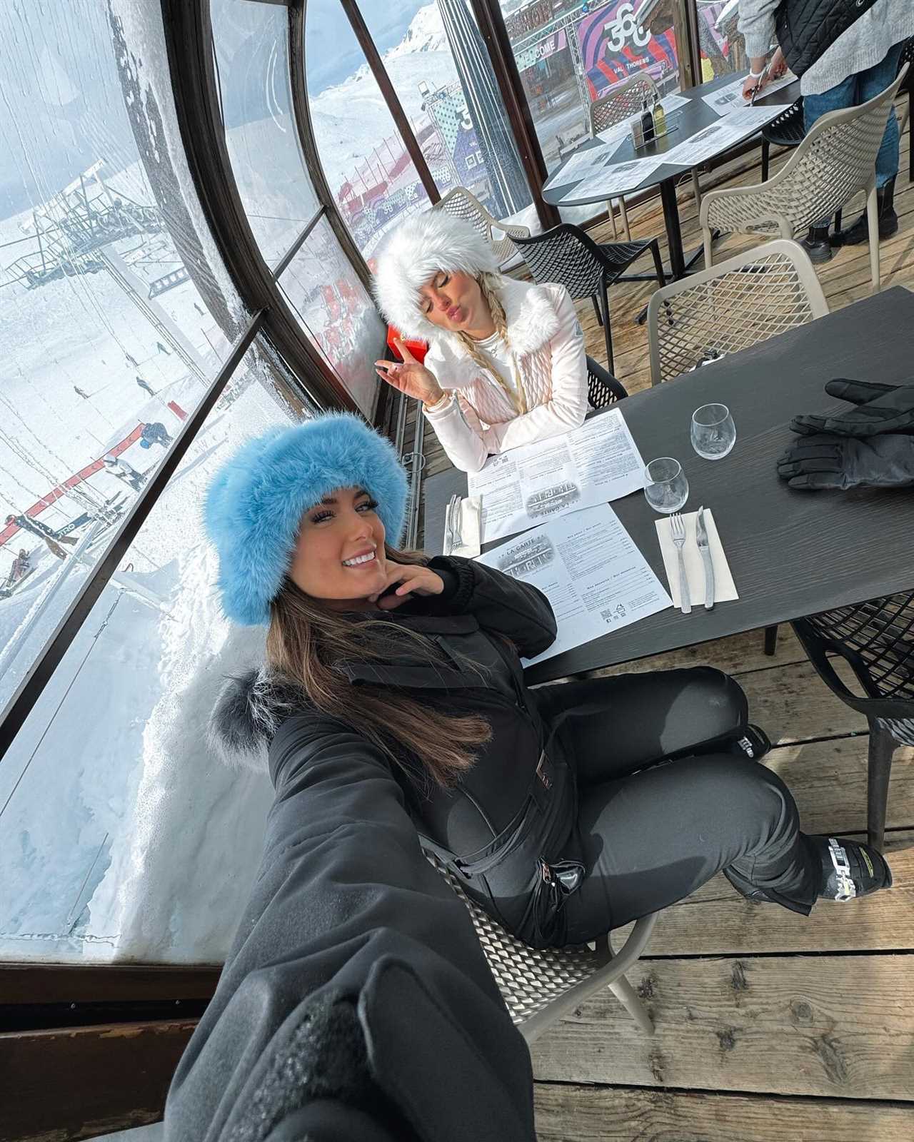 Love Island's Millie Court and Chloe Burrows share snaps of £683 a night ski trip