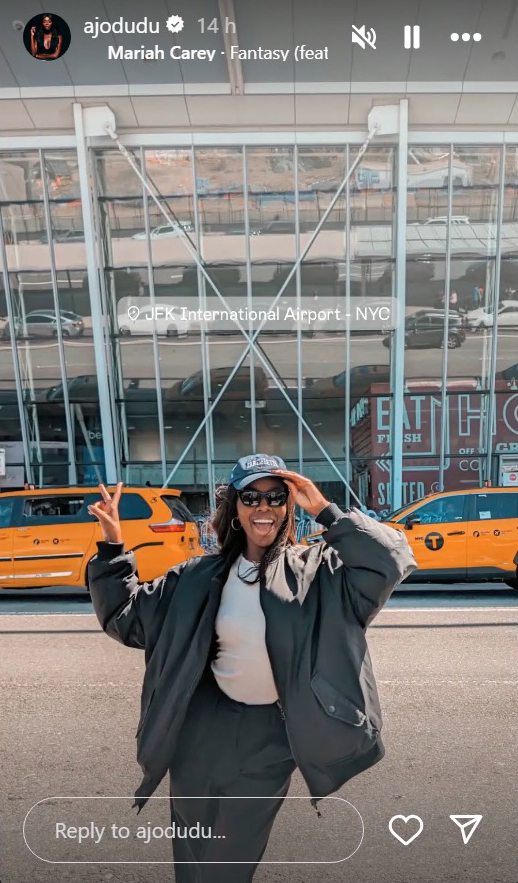 AJ Odudu hints at new romance as she jets off to New York for city break