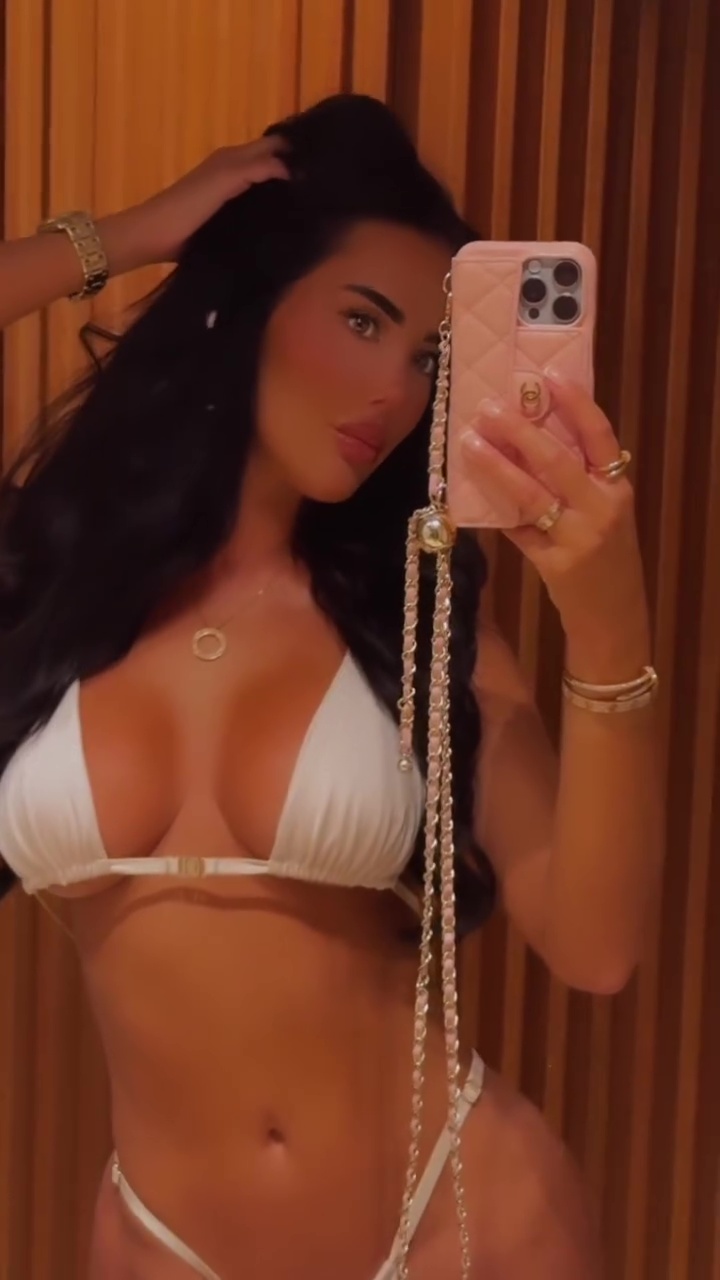 Former Towie Star Yazmin Oukhellou Shows Off Tan in Tiny Bikini in Ibiza