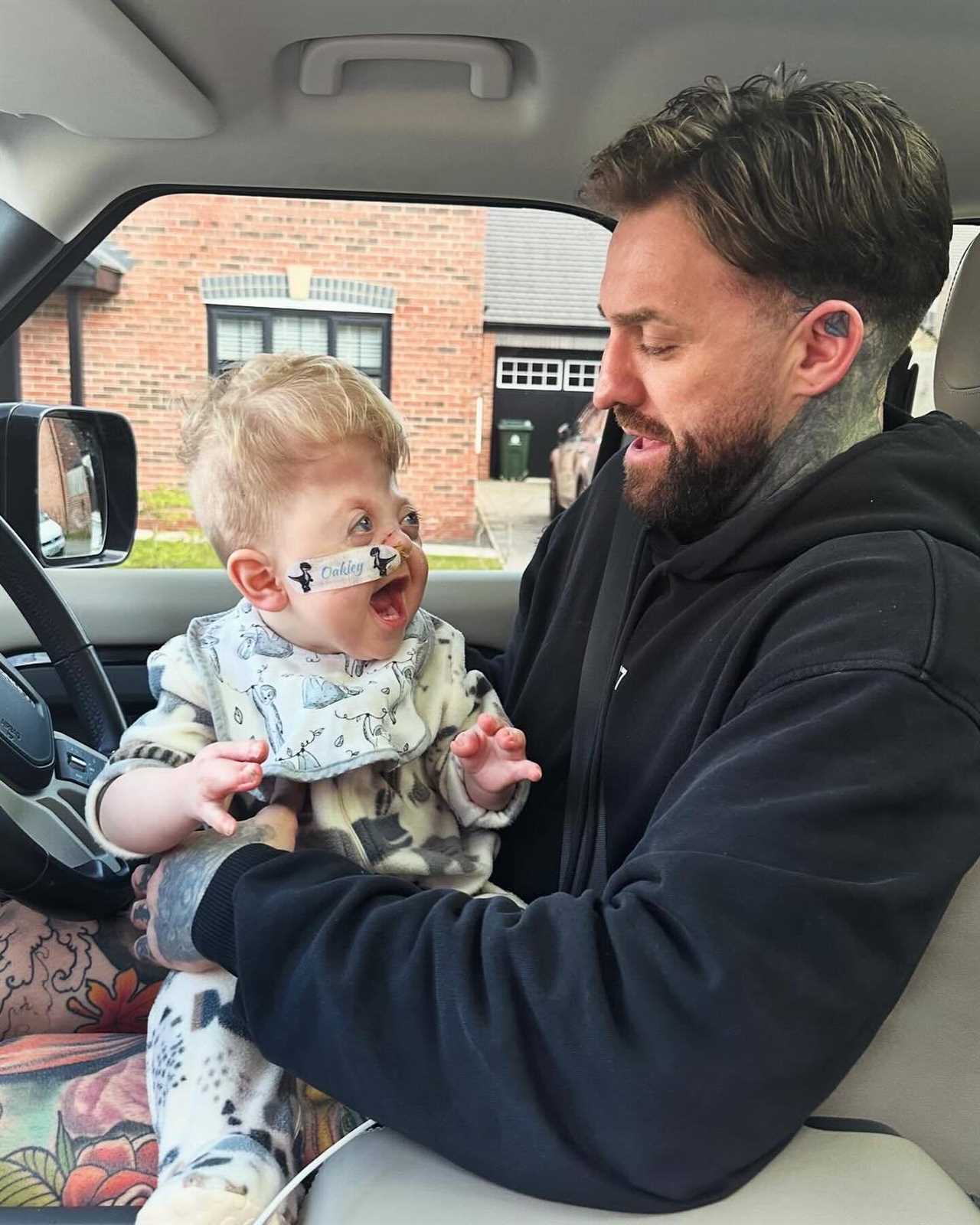 Geordie Shore star Aaron Chalmers shares update on son Oakley's health