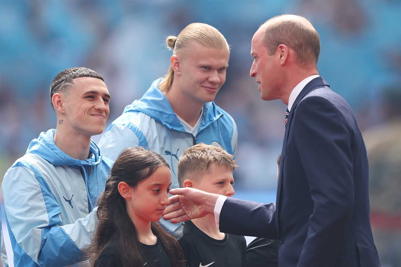 Prince William meets Man City’s Phil Foden and Erling Haaland before FA Cup Final