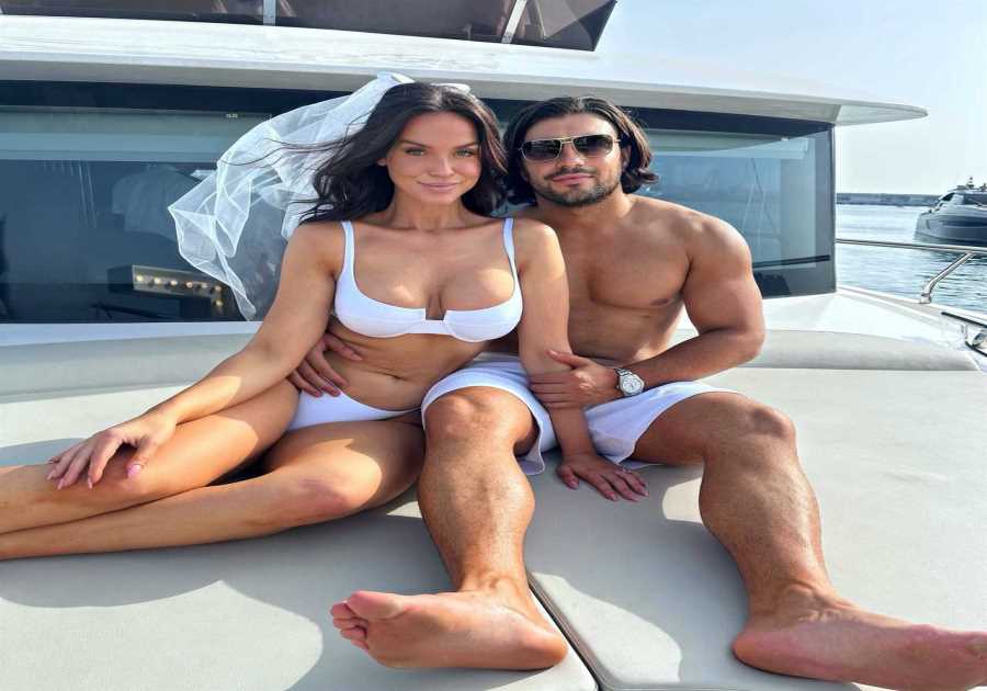 Vicki Pattison stuns in white bikini during 'Sten Do' in Dubai with fiancé Ercan ahead of wedding