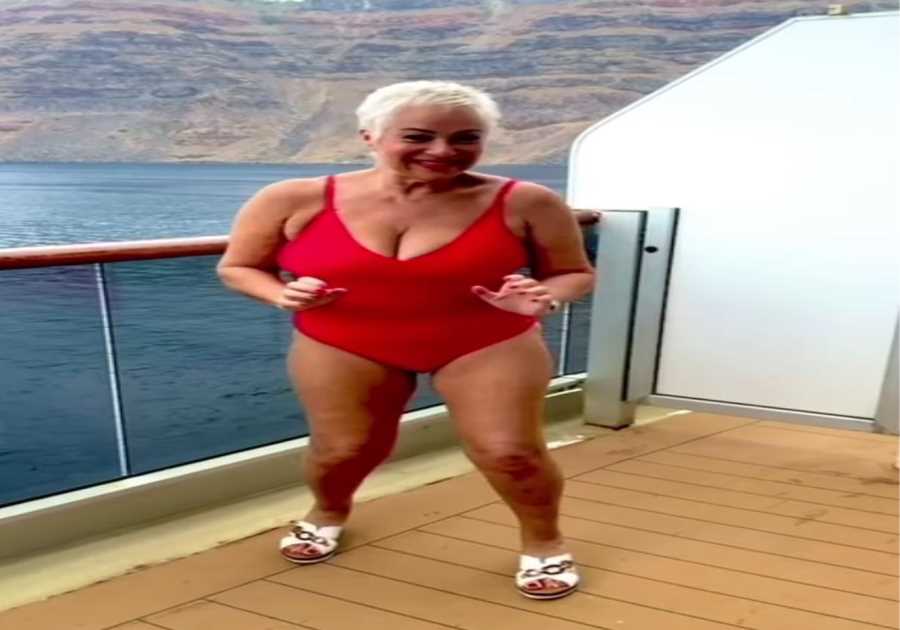 Denise Welch stuns fans with Baywatch-style swimsuit dance on her 66th birthday