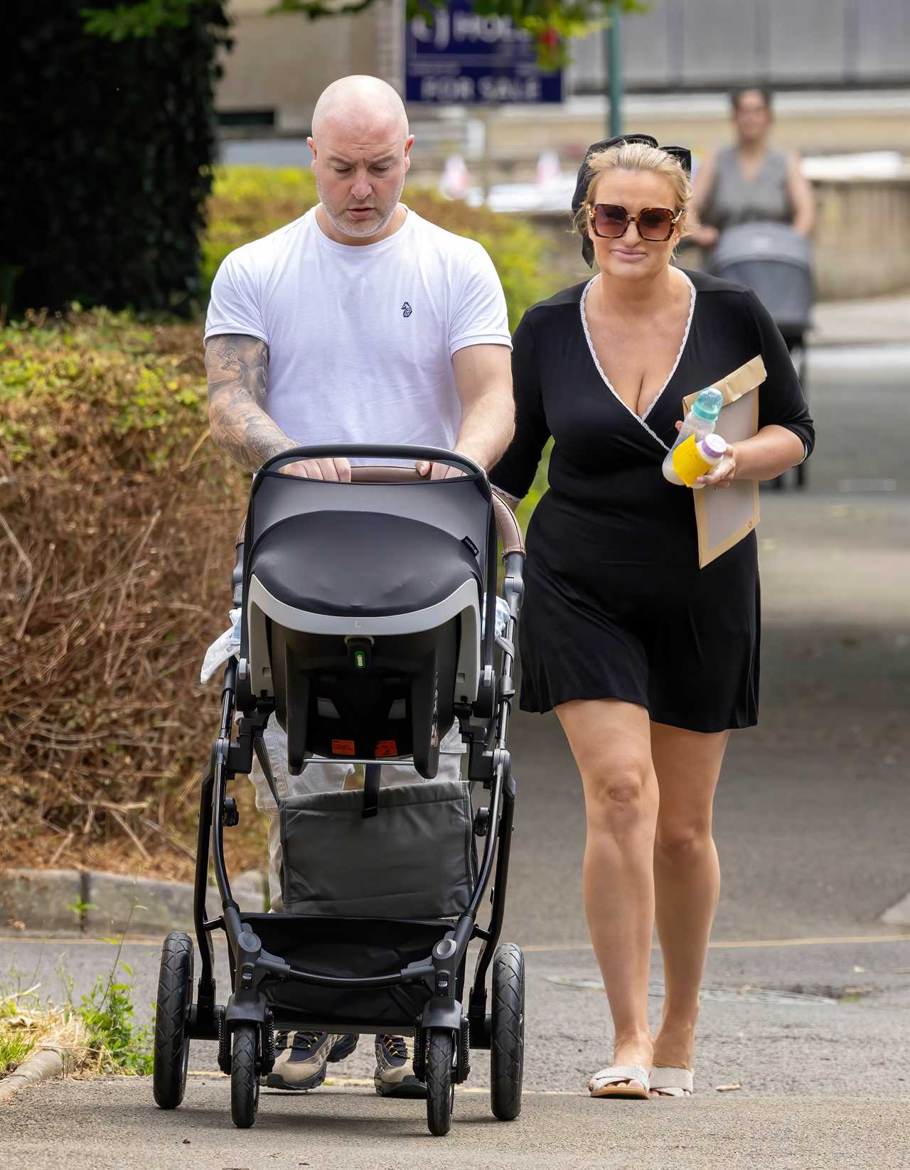 Daisy May Cooper and fiancé Ant seen with newborn son Benji for the first time