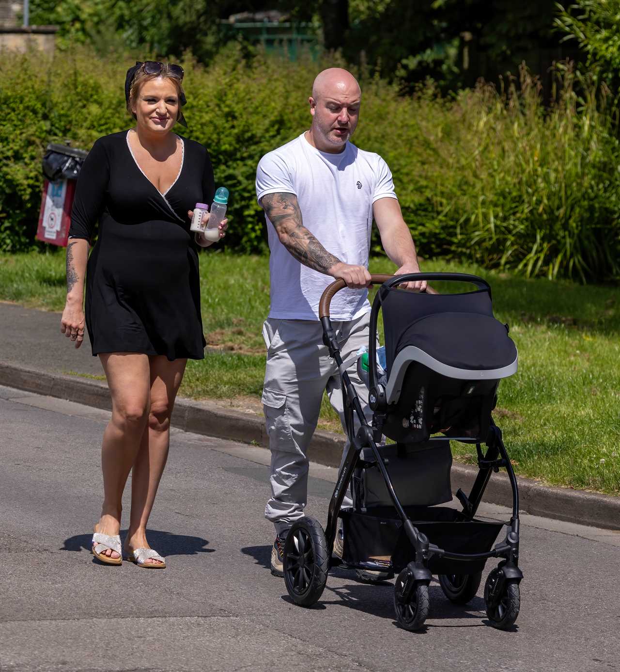 Daisy May Cooper and fiancé Ant seen with newborn son Benji for the first time