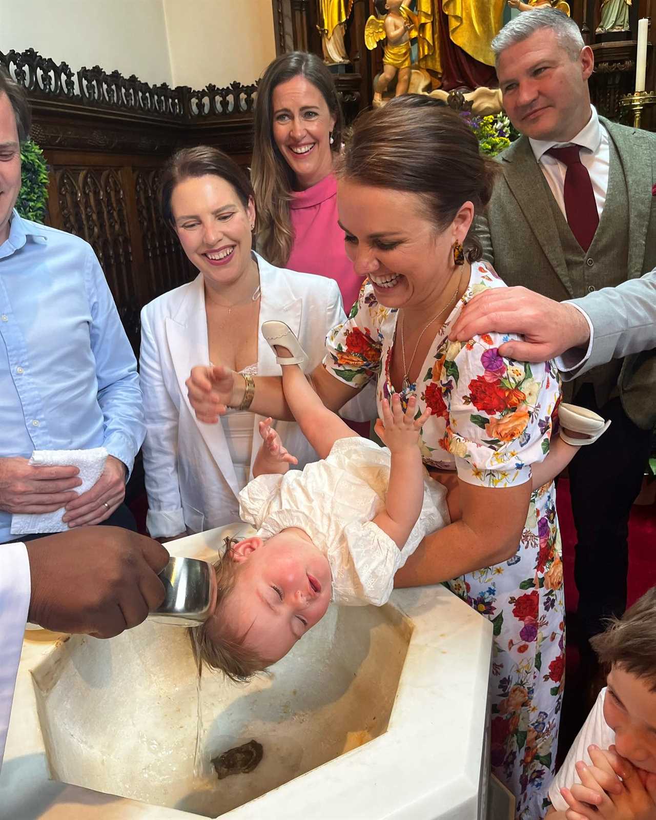 Nina Warhurst celebrates family milestone with daughter Nance's baptism