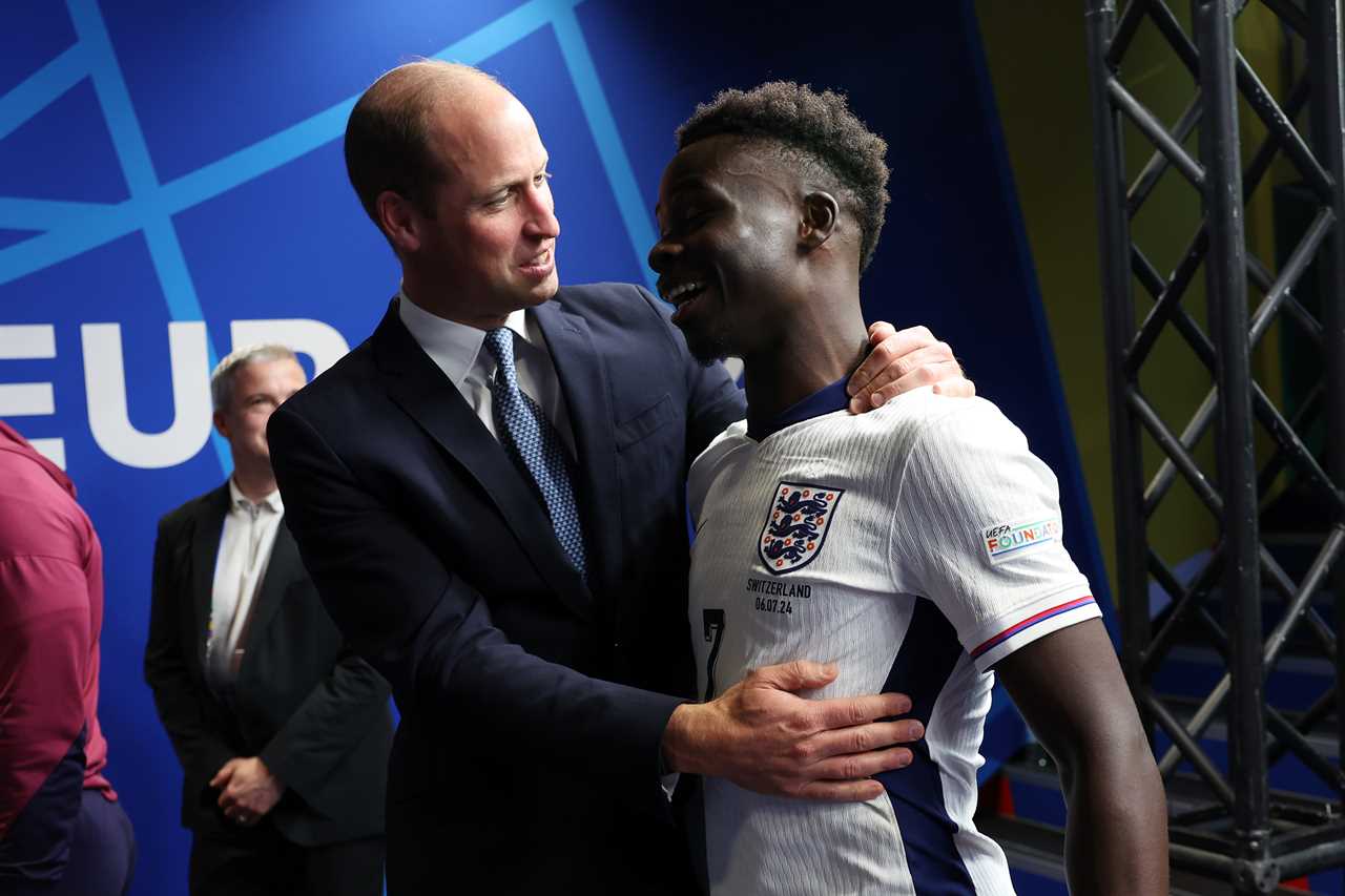 Prince William congratulates England hero Bukayo Saka on Euro 2024 semi-final win