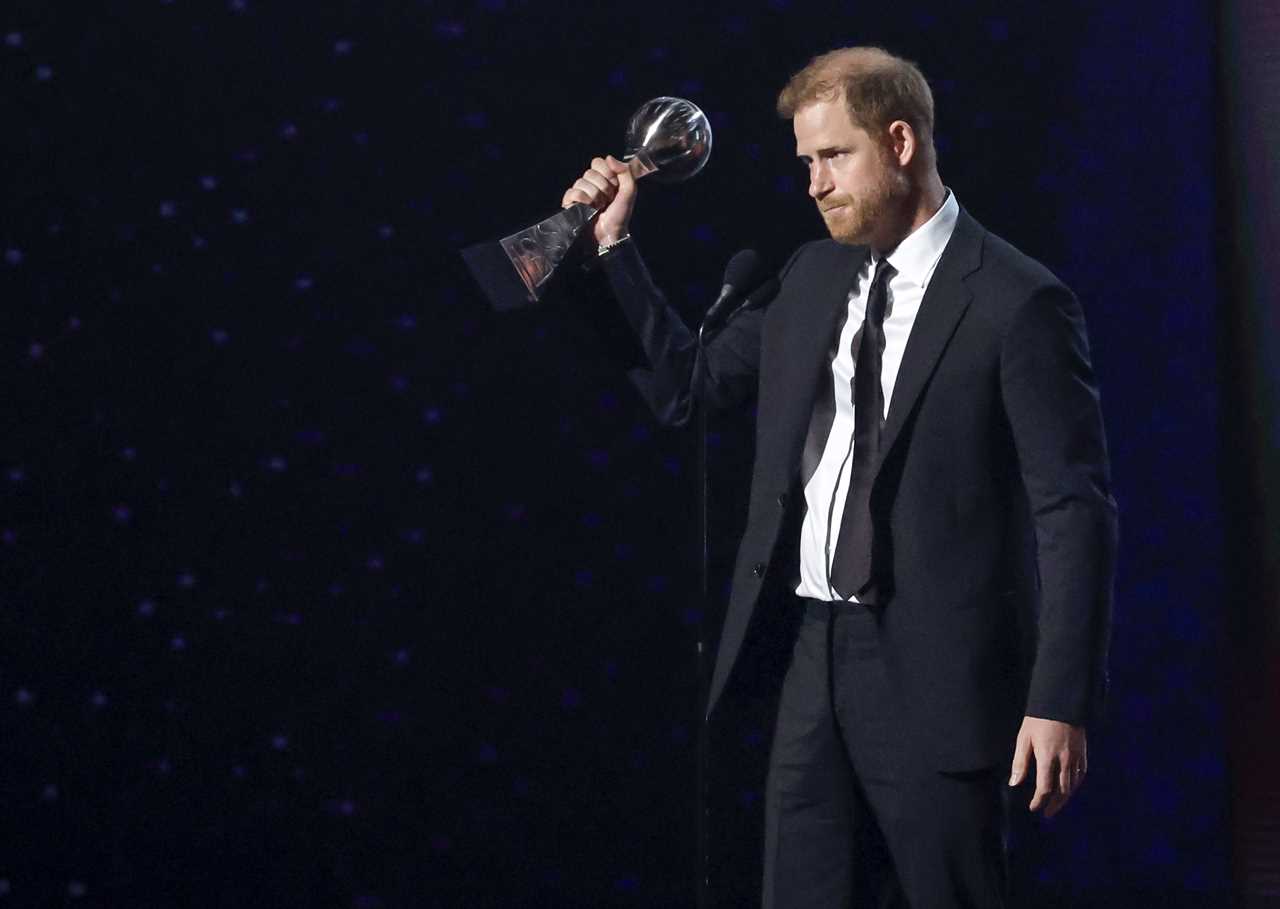 Prince Harry honoured at glitzy ceremony despite calls to return award