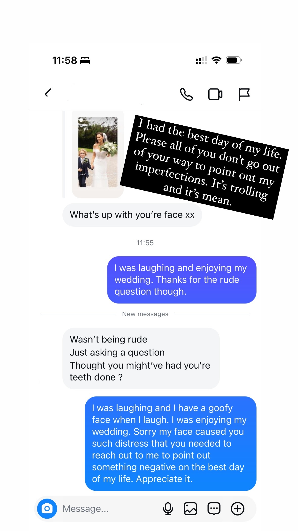 Chanelle Hayes Claps Back at Troll on Wedding Day