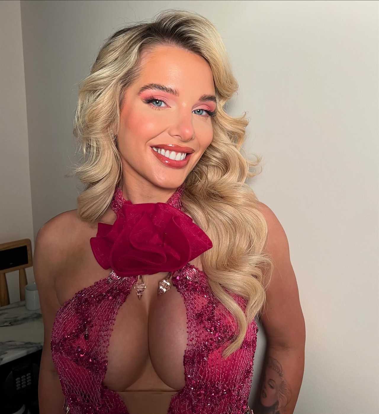 Helen Flanagan stuns in plunging pink dress after emotional moment on Celebs Go Dating