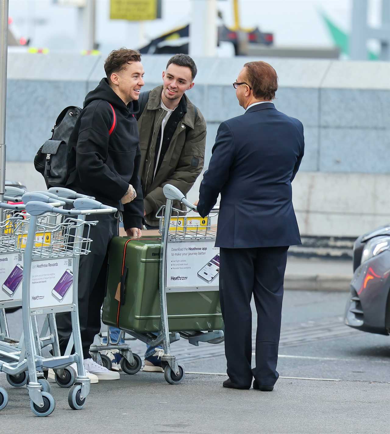 Danny Jones can't contain his excitement as he arrives at Heathrow ahead of I'm A Celebrity