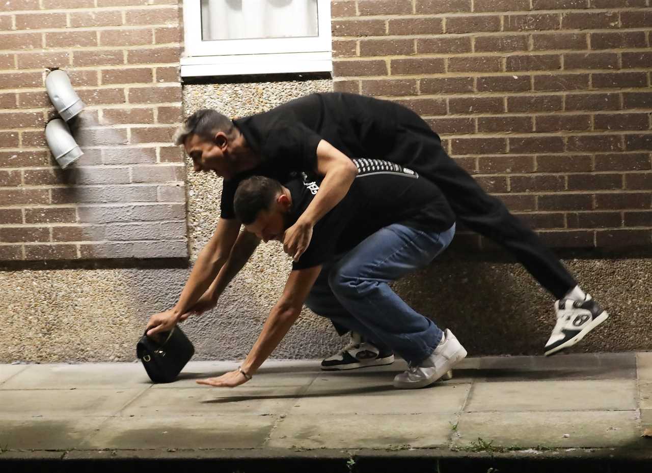 Towie Couple Junaid Ahmed and Joe Blackman Spotted in Hilarious Street Mishap