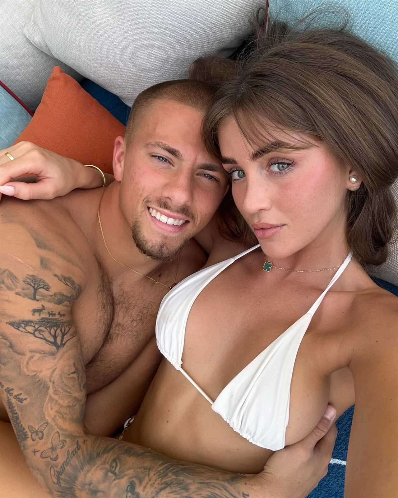 Love Island's Georgia Steel spotted packing on the PDA with new footballer beau in Dubai