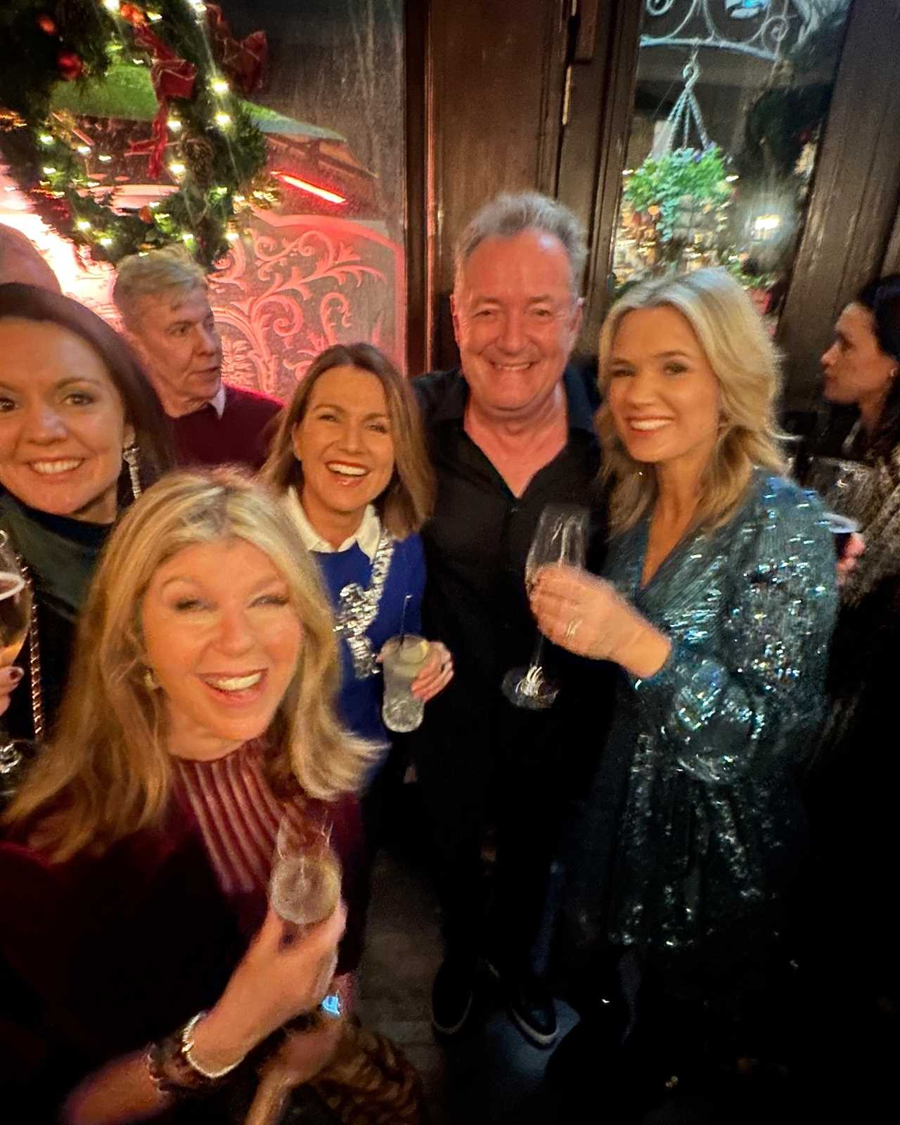 Piers Morgan reunites with GMB co-stars for festive bash