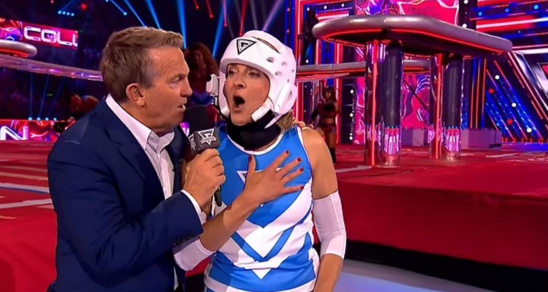 Louise Minchin left with a bloody nose during intense Celebrity Gladiators showdown