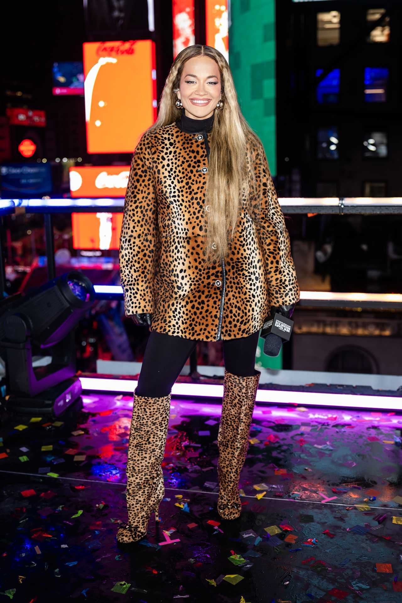 Rita Ora at the Times Square New Year's Eve celebration.