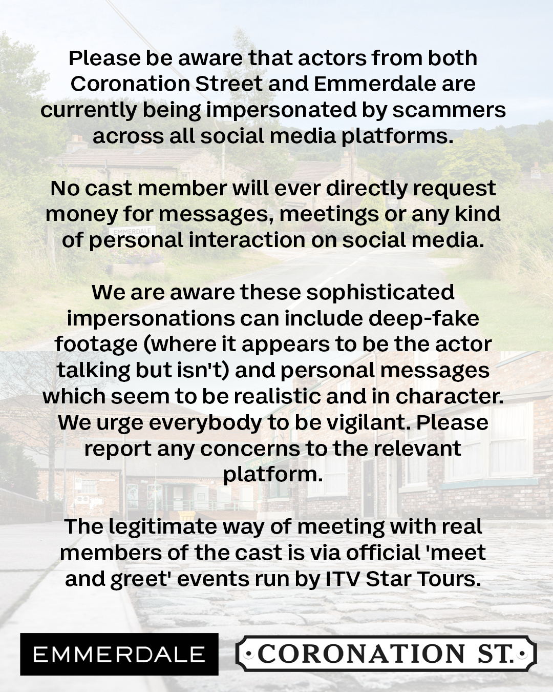 Coronation Street and Emmerdale issue urgent warning to fans about scammers