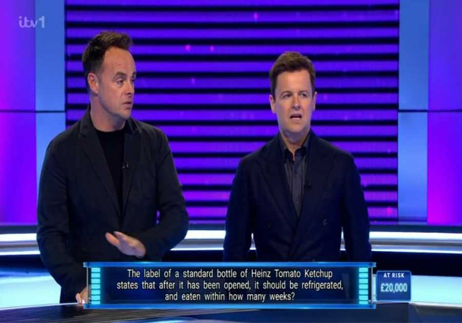 Ant and Dec's Limitless Win Viewers Slam 'Cheat' Question About Ketchup