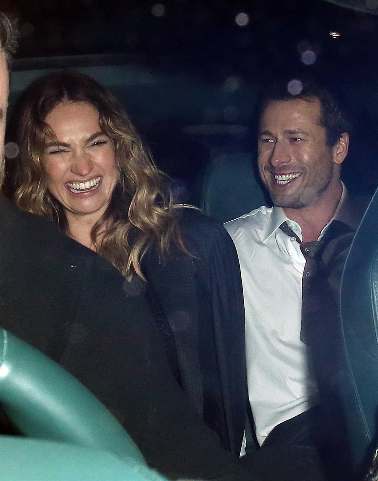 Lily James and Glen Powell spotted leaving BAFTAs afterparty together in a taxi