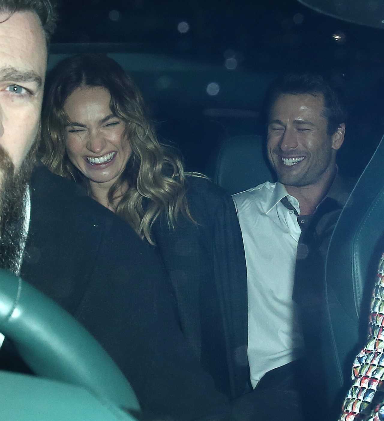 Lily James and Glen Powell spotted leaving BAFTAs afterparty together in a taxi