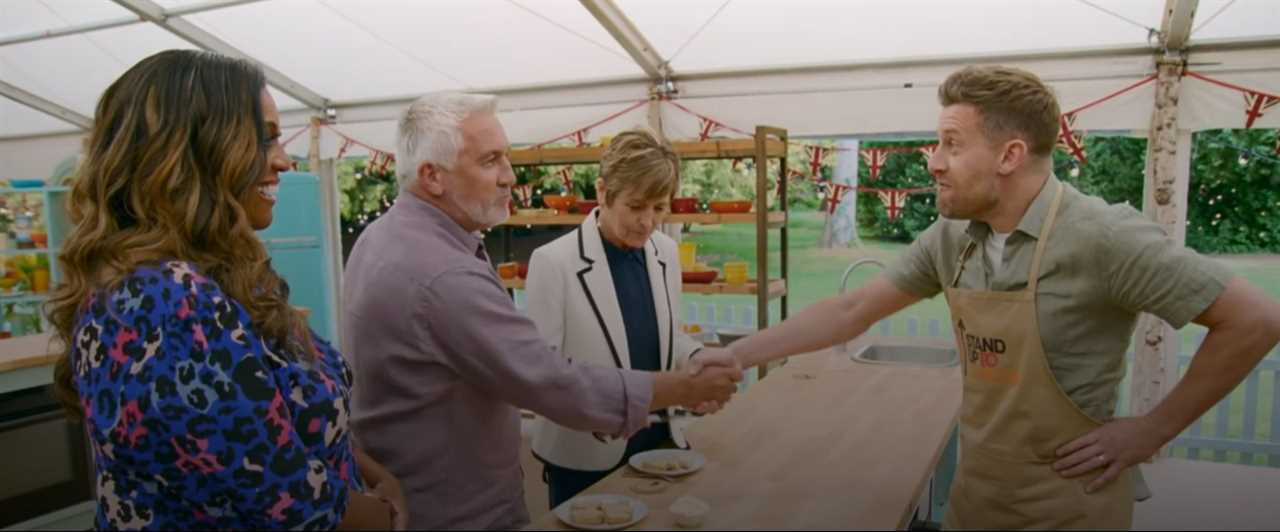 Rosie Ramsey throws a scone at husband Chris in shock outburst on Celebrity Bake Off