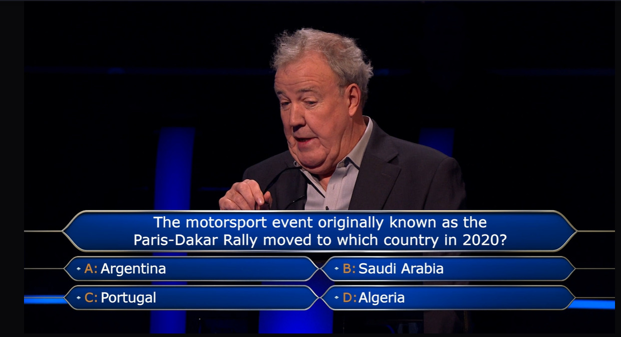 The Intellectual Challenge of Motorsport: A Who Wants to be a Millionaire Dilemma